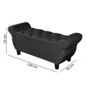 Ver imagem 5 de Recamier Baú para Cama Casal Ana 1,30m Estofado Retro Premium Closet Estilo Decorativo Cor Preto