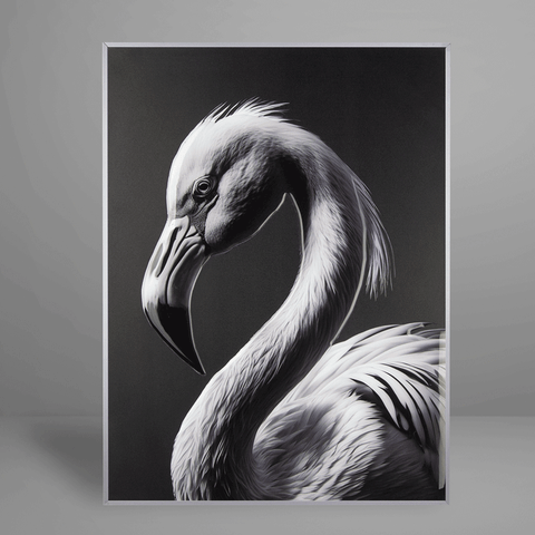 Quadro Decorativo Bw Flamingo Relevo