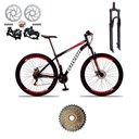 Ver imagem 3 de Bicicleta Bike Aço Aro 29 Suspensão Dianteira 21 Velocidades Freio a Disco Azul Celeste