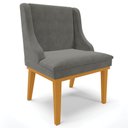 Ver mais imagens de Kit 4 Cadeiras Decorativas Sala de Jantar Base Fixa de Madeira Firenze Suede Grafite/Castanho G19 -