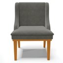 Ver imagem 7 de Kit 4 Cadeiras Decorativas Sala de Jantar Base Fixa de Madeira Firenze Suede Grafite/Castanho G19 -