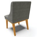 Ver imagem 6 de Kit 4 Cadeiras Decorativas Sala de Jantar Base Fixa de Madeira Firenze Suede Grafite/Castanho G19 -