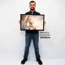 Ver imagem 2 de Quadro Decorativo Santa Maria e o Menino Jesus em Moldura Caixa Tacolado Moldura Caixa 3cm Madeira C