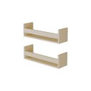Ver imagem 3 de Kit 2 Prateleiras Porta Livros Bege Claro 60 X 12cm Suporte Invisivel