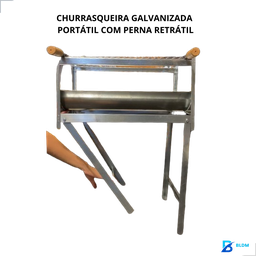 Churrasqueira Portatil Casa Camping Pescaria Espetos 55x27 Slim S2 - 2