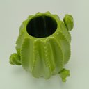 Ver imagem 3 de Vaso Decorativo Cachepô Enfeite Cerâmica Verde 26x22x22cm Cactus