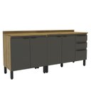 Ver imagem 2 de Conjunto de Cozinha Compacta Modulada 2 Peças com Tampo de 25mm Magnolia Yescasa Marrom/Mel/Grafite