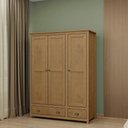 Ver imagem 1 de Guarda Roupa Madeira Maciça 3 Portas Osiris 2 Gavetas Freijó - G74 - Gran Belo