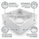 Ver imagem 4 de Spa com Hidromassagem Flower Spacril Ouro Fino com Aquecedor e Cromoterapia LED 180x180cm 4 Lugares em Acrílico Branco 220V