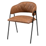 Conjunto 2 Cadeiras Veneza Couro Caramelo e Metal Preto C&m - 2