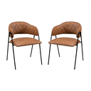 Ver imagem 1 de Conjunto 2 Cadeiras Veneza Couro Caramelo e Metal Preto C&m