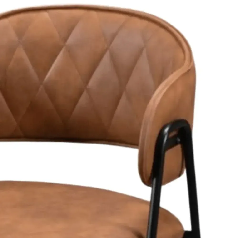 Ver imagem 3 de Conjunto 2 Cadeiras Veneza Couro Caramelo e Metal Preto C&m