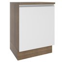 Ver imagem 1 de Balcão Glamy 60 cm 1 Porta Rustic e Branco Madesa