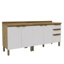 Ver imagem 2 de Cozinha Compacta Modulada 2 Peças com Tampo 25mm Magnolia Yescasa Marrom/Mel/Branco