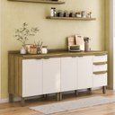 Ver imagem 1 de Cozinha Compacta Modulada 2 Peças com Tampo 25mm Magnolia Yescasa Marrom/Mel/Branco