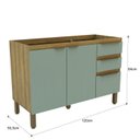 Ver imagem 7 de Cozinha Compacta Modulada 2 Peças com Tampo 25mm Magnolia Yescasa Marrom/Mel/Verde