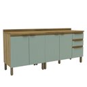 Ver imagem 2 de Cozinha Compacta Modulada 2 Peças com Tampo 25mm Magnolia Yescasa Marrom/Mel/Verde