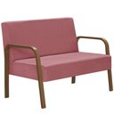 Ver imagem 1 de Poltrona 2 Lugares Jade Braço Madeira Dsalla Suede