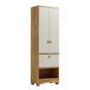Ver imagem 2 de Armário Multiuso 2 Portas 1 Gaveta 61,70cm 100% MDF Pupilo Espresso Móveis Bege/Off White/Amêndoa