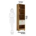Ver imagem 3 de Armário Multiuso 2 Portas 1 Gaveta 61,70cm 100% MDF Pupilo Espresso Móveis Bege/Off White/Amêndoa