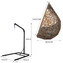 Ver imagem 3 de Cadeira Balanço Ninho Suspenso Gota Tramado com Suporte e Almofada Impermeável Acesse Móveis