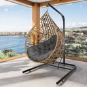 Ver imagem 1 de Cadeira Balanço Ninho Suspenso Gota Tramado com Suporte e Almofada Impermeável Acesse Móveis
