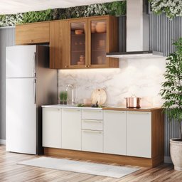 Cozinha Compacta 5 Pç com Tampo para Cooktoop Yasmin Espresso Móveis - 1