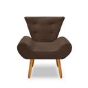 Ver imagem 2 de Kit 2 Poltrona Emilia +puff Redondo Decorativo:marrom