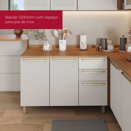Cozinha Compacta 3 Peças com Torre Quente Yasmin Espresso Móveis - 10
