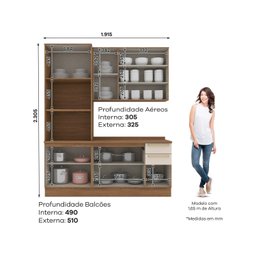 Cozinha Compacta 3 Peças com Torre Quente Yasmin Espresso Móveis - 4