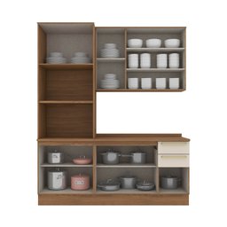Cozinha Compacta 3 Peças com Torre Quente Yasmin Espresso Móveis - 3