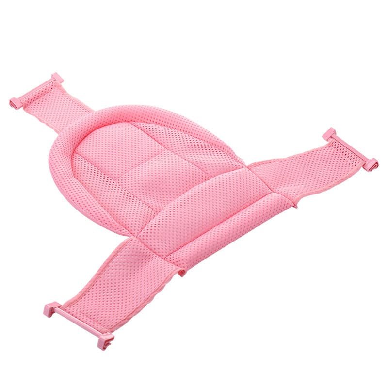 Banheira de Bebe Retrátil Dobrável em Silicone com Rede Cor:rosa Branco - 4