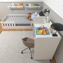 Ver mais imagens de Conjunto Infantil de Cama Montessoriana e Escrivaninha com Regulagem de Altura Branco