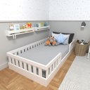 Ver imagem 5 de Conjunto Infantil de Cama Montessoriana e Escrivaninha com Regulagem de Altura Branco