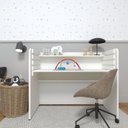Ver imagem 4 de Conjunto Infantil de Cama Montessoriana e Escrivaninha com Regulagem de Altura Branco