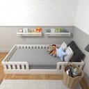 Ver imagem 7 de Conjunto Infantil de Cama Montessoriana e Escrivaninha com Regulagem de Altura Branco