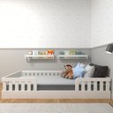 Ver imagem 6 de Conjunto Infantil de Cama Montessoriana e Escrivaninha com Regulagem de Altura Branco