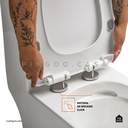 Ver imagem 4 de Kit Vaso Sanitário Monobloco Amazonita e Ducha Higiênica para Banheiro Jacuí - Branco e Prata