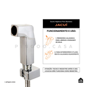 Ver imagem 7 de Kit Vaso Sanitário Monobloco Amazonita e Ducha Higiênica para Banheiro Jacuí - Branco e Prata