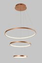 Ver imagem 1 de Pendente 3 Anéis Cobre Rose Led 48W 3000K Bivolt PARIS LUZ