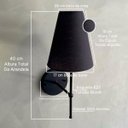 Ver imagem 3 de Kit 2 Arandelas de Parede Clássica Alumínio com Cúpula Tecido Algodão Ref 05