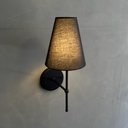 Ver imagem 4 de Kit 2 Arandelas de Parede Clássica Alumínio com Cúpula Tecido Algodão Ref 05