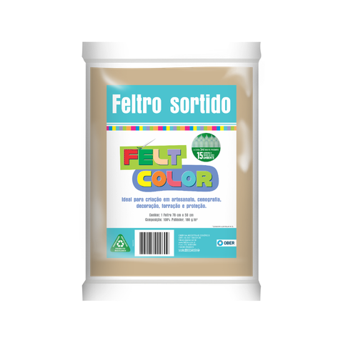 Feltro Feltcolor Liso Pele - 70cm X 50cm