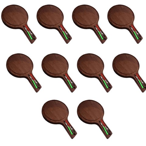 10 Tabua de Corte Queijinho de Madeira Lisa com Garfinhos