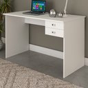 Ver imagem 1 de Mesa Escrivaninha 2 Gavetas Branco Me4165 - Tecno Mobili