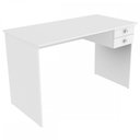 Ver imagem 2 de Mesa Escrivaninha 2 Gavetas Branco Me4165 - Tecno Mobili