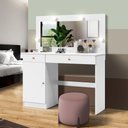 Ver imagem 1 de Penteadeira Com Espelho 1 Porta 2 Gavetas 120cm Branco Jasper Shop Jm