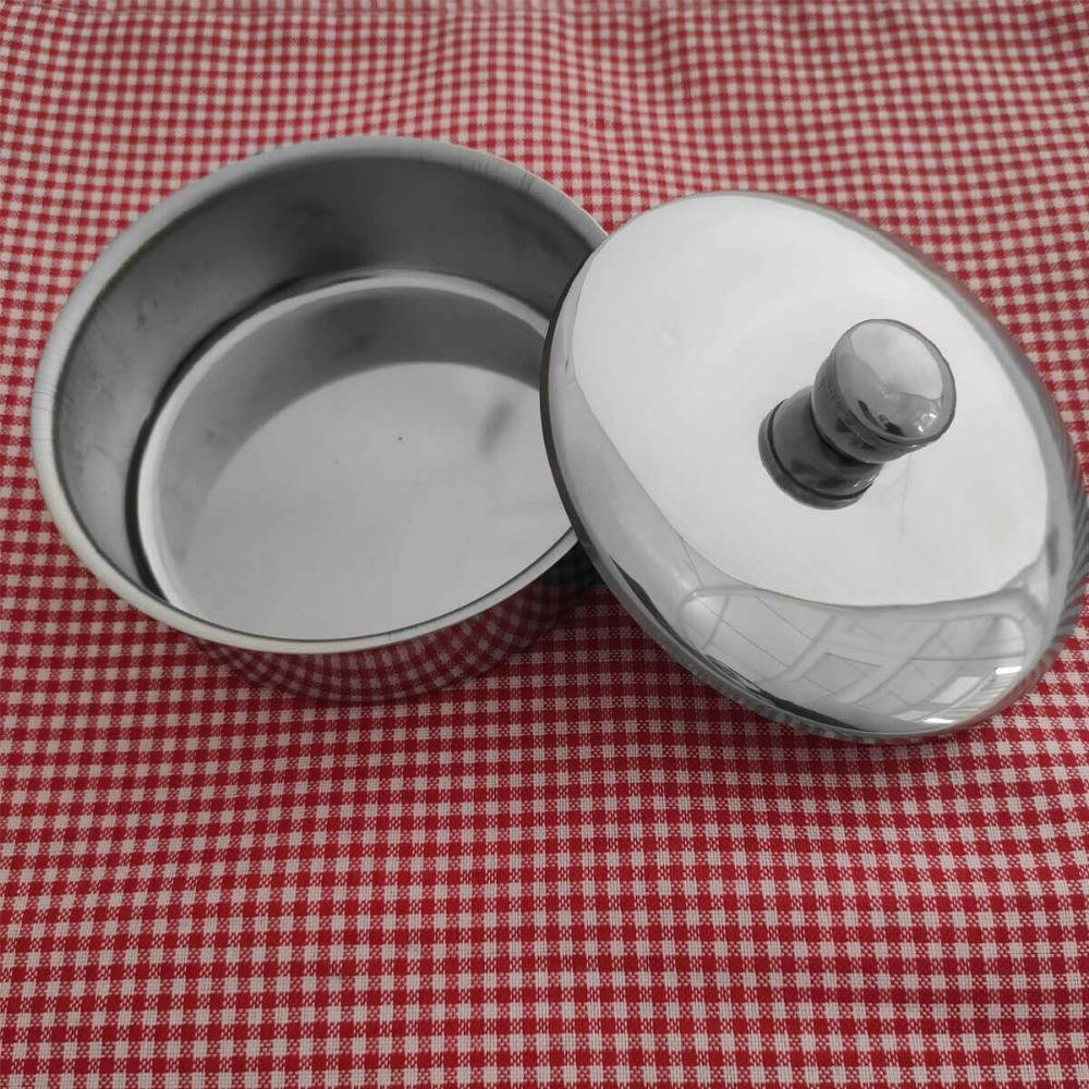 Conjunto Manteigueira Redonda e Porta Pão com Tampa Inox Mesa Posta Café - 5