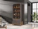 Ver imagem 1 de Cristaleira 2 Portas C/ Prateleiras para Vinhos e Taças Luna Cinza Perola/cedro