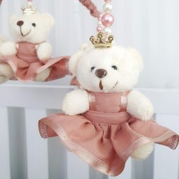 MOBILE PARA BERÇO MUSICAL GIRATÓRIO PRINCESA ROSÉ LISO - 3